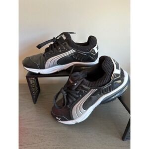 NEW Puma PowerTech Blaze Me Junior Kids Sneakers Black Silver Size 5Y